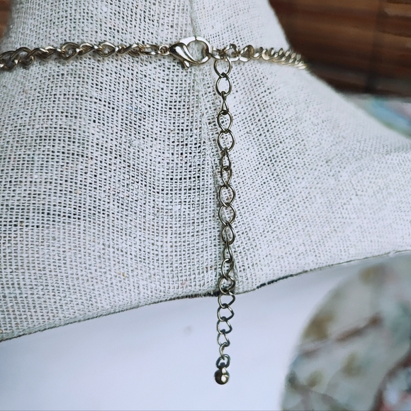 Seafoam Bluish Green Acrylic Gold Tone Teardrop Cascade Statement Necklace - Picture 4 of 6